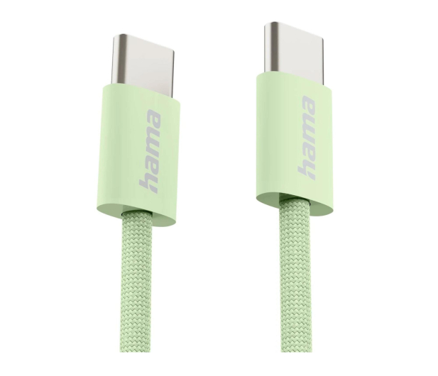 Hama Kabel ładujący USB-C-USB-C nylonowy 1m zielony - 1331324 - zdjęcie 2